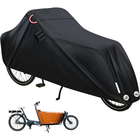 Housse de vélo cargo imperméable, en Oxford 420D, protection UV, résistante aux déchirures, avec bandes réfléchissantes, 270 x 75 x 100 cm pour 2 vélos (1/5)