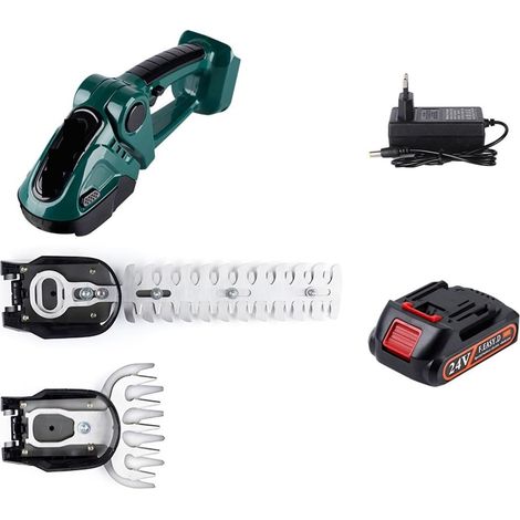 24V 2 en 1 Taille-haie électrique 20000 TR/Min Rechargeable sans Fil Haute Puissance désherbage élagage Cisaillement arbuste Tondeuse Outil de Jardin (Color : Green-1 Battery, Size : Small) (1/5)