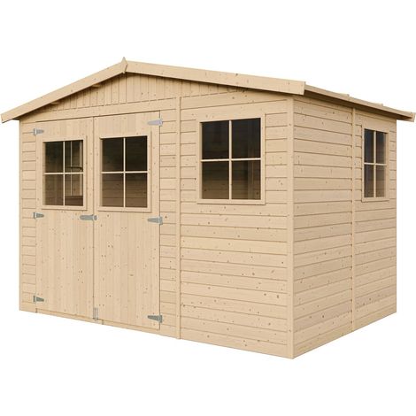 Wooden Garden Shed- Apex Shiplap Wooden Shed W11ft x L7ft x H7ft- Wooden garden storage shed, 17 mm planks - Bike shed, Garden outdoor workshop space- TIMBELA M334+M334G (1/5)