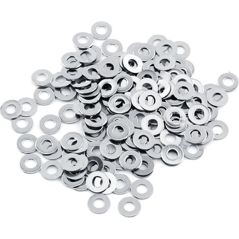 Kit de réparation de vis avec 100 rondelles plates métriques en acier inoxydable 304 M3/M4/M5/M6/M8/M10 (M3) (1/5)