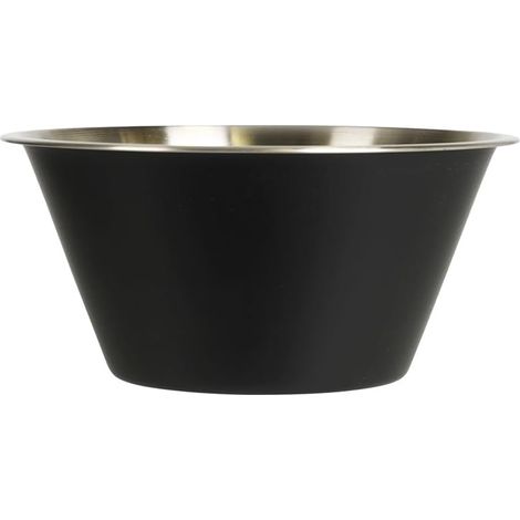 Bol saladier en inox noir, forme trapézoïdale, 950 ml, bol de service en acier inoxydable, style épuré et moderne, idéal pour servir et préparer les repas. (1/2)