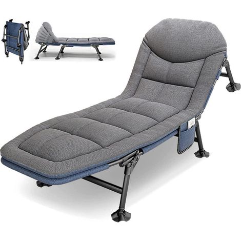 Sonnenliege Gartenliege Klappbar mit Auflage Feldbett 190x67x38cm Relaxliege (1/5)