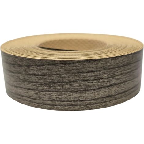 Bande de chant thermocollante 21mm x 5m épaisseur 0,50mm Mélaminé Facile à Appliquer Bricolage Étagère Meuble Panneau Bois Durable, Chêne Platine (1/3)