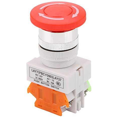 Bouton arrêt urgence autobloquant 22mm 220V/5A (1/5)