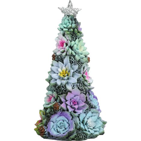 1 Sapin de Noël succulent, décoration de table en résine, arbre miniature 20cm, intérieur maison (1/5)