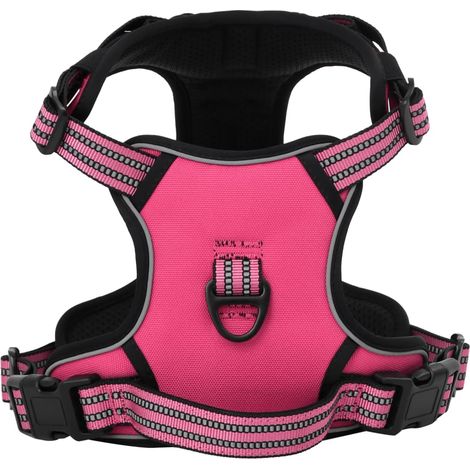 Arnés para perros con bandas reflectantes ajustables rosa L vidaXL (1/5)