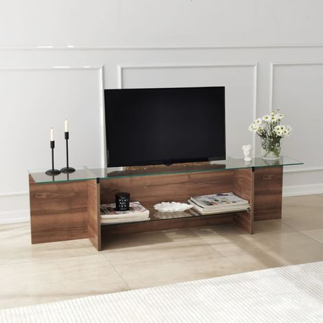TV-Möbel Escape TV Walnussglas 158x40x35 cm (1/5)