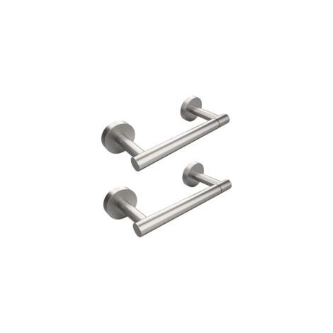 Soporte para papel higiénico de 2 piezas, acabado níquel cepillado, doble poste ajustable, montaje en pared giratorio, acero inoxidable 304 para baño - Crezuo (1/4)