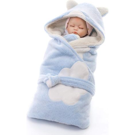 Couverture d'emmaillotage d'hiver pour bébé, gigoteuse en peluche, couverture d'emmaillotage pour nouveau-né, gigoteuse douce et chaude pour poussette (1/5)