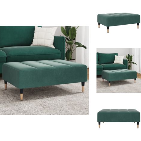 Fußhocker Dunkelgrün 77x55x31 cm Samt - Samtsessel - Hocker Mit Armlehnen - Beistelltisch - Wohnzimmer Dekoration - Dunkelgrüner Sessel (1/5)