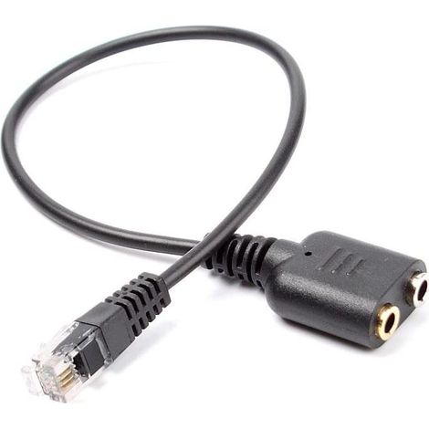 Câble audio RJ11 - vers double prise casque 3,5 mm femelle, 15 cm (1/3)