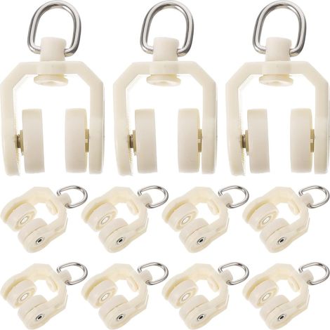 Poulie de Rideau Beige 30 Pièces en Plastique Métal pour Rail (1/5)