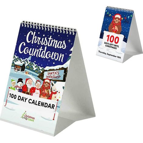 Calendrier de l'Avent 100 jours Noël 2022, décompte de Noël ornement de table, calendrier de comptage à rebours. (1/5)