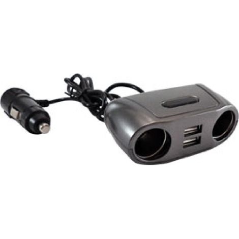 Double prise allume-cigare avec 2 prises USB 12V 24V 2.1A Fusible 5A