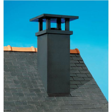 Tradinov Dachdurchführungsneigung 74 bis 89 % Ø230 Clas schwarz glatt POUJOULAT TCP 80-230s - 01230404SCHWARZ