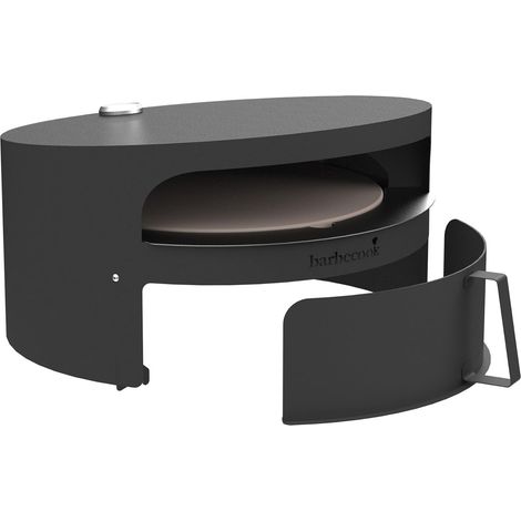 Four à Pizza Bois Dynamic Centre avec Surface de Cuisson 36 cm, pour Barbecue à Bois Nestor, 51.5x46x27.5cm, Black