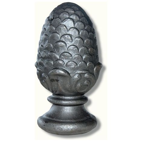 Pomme de pin - Largeur 70mm Hauteur 150mm base de Ø55mm - Fer forgé - À souder - DECO FER FORGE (1/2)