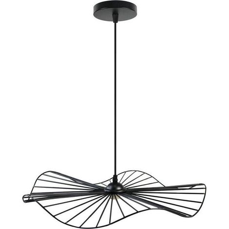 Trade Shop - Lámpara De Techo De Lámpara De Araña Colgante De Suspensión Redonda E27 B31 - Negro
