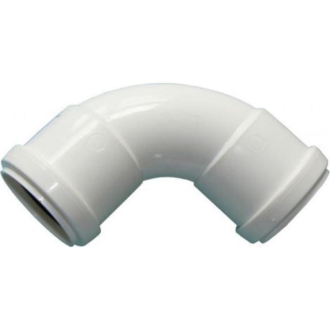 FloPlast 40mm Push-Fit Waste 92.5° Bend - White Polypropylene (1/2)