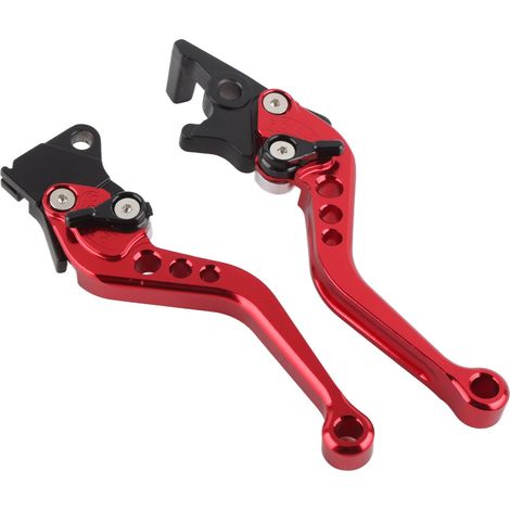 Paire de leviers de frein à tambour d'embrayage en aluminium CNC pour moto, rouges (1/5)