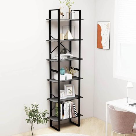 Lot de 2 Étagères de rangement Étagère Charge Lourde - Étagère de stockage Gris 60x30x210 cm Aggloméré BV160106 - BonneVie (1/5)