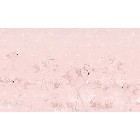 Papier peint panoramique Enfants - Flamants Roses - 195 cm x 117 cm (1/2)