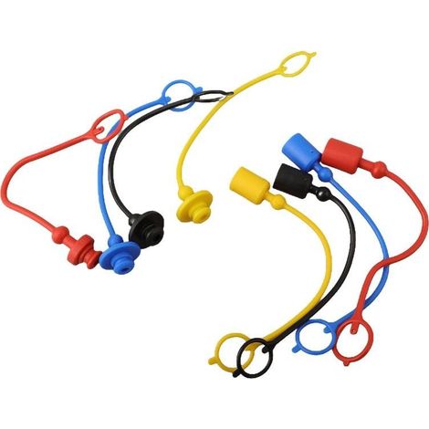 4 paires de capuchons anti-poussière pour raccords rapides hydrauliques (en caoutchouc PVC, compatibles avec la série ISO7241-A, 1/4 pouce) (1/5)