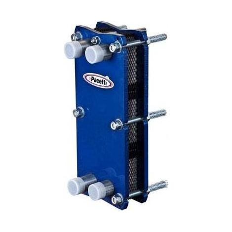 Échangeur thermique inspectable 9 plaques – Châssis avec raccords hydrauliques – Pour circuits primaire et secondaire