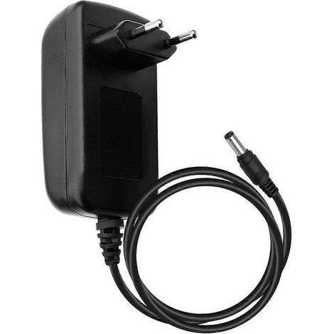Chargeur mural compact AC/DC, universellement compatible, avec câble intégré, noir. (1/5)