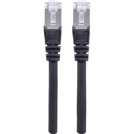 Intellinet 740623 RJ45 Patchkabel CAT 6a S/FTP 0.50 m Schwarz Folienschirm, Geflechtschirm, Geschirm (1/2)