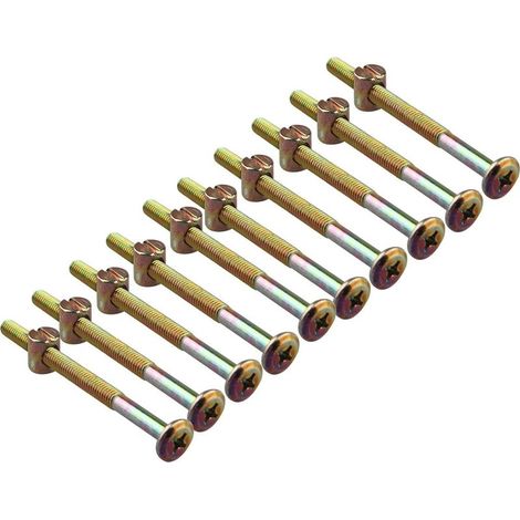 10 pcs Meuble bois Lit pour bébé Berceau Lit Chaise Allen à tête à fente avec écrous à portée sphérique M6 x 80 MM (1/5)