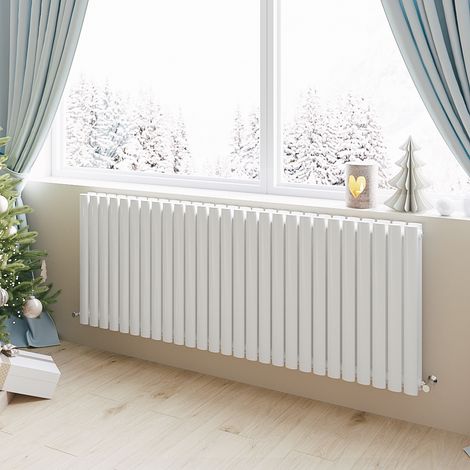 Acezanble Horizontal Oval Column Radiator Central Heating Rad 600x1593mm Double White