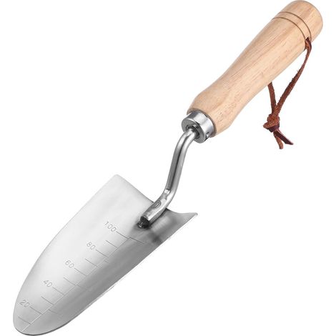 Handschaufel mit Holzgriff und Spitzem Edelstahlblatt