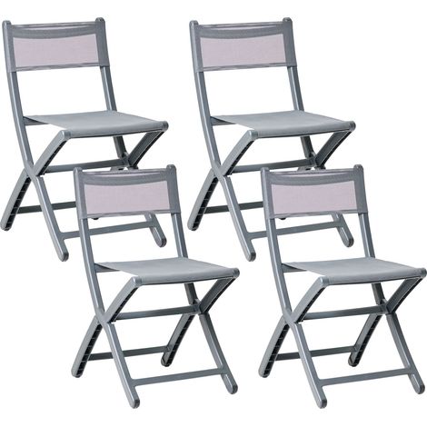 Gartenstuhl 4er Set TALCA Dunkelgrau (1/5)