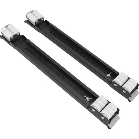 Roulettes extensibles robustes pour appareils électroménagers, supportant une charge de 300 kg, avec roulettes universelles pour lave-linge et meubles, noir. (1/5)
