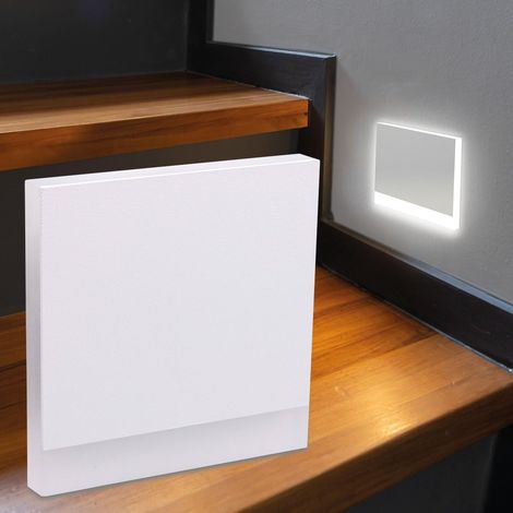 LED Treppenleuchte eckig weiß - Lichtfarbe: Neutralweiß 1,5W - Lichtaustritt: Orbis (1/5)