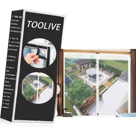 Moustiquaire de fenêtre magnétique 120x120cm – Maille auto-adhésive – Fermeture automatique – Éloigne moustiques et poussière – Installation facile – Deckon (1/5)