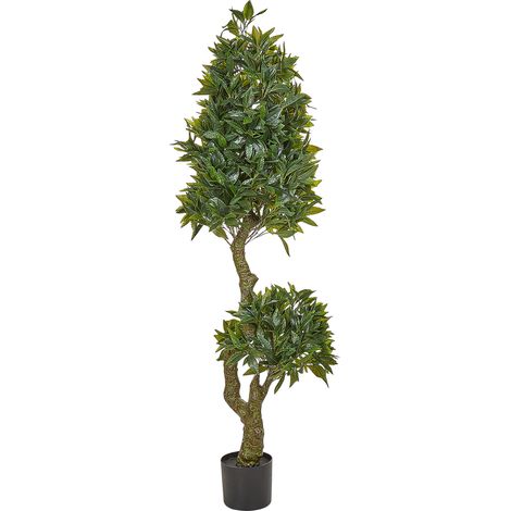 Planta artificial en maceta para interior decoración de plástico 160 cm con maceta negra Laurel
