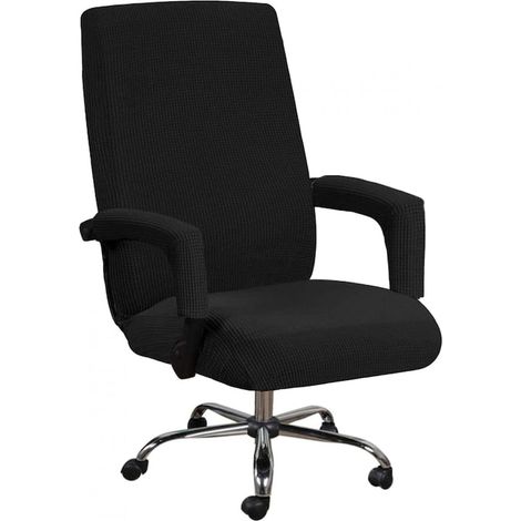 Housse de fauteuil de bureau QttvbTna, tissu polyester, lot de 3, taille XL, coloris noir (1/5)