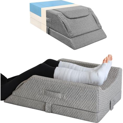 Cuscino Regolabile per Gambe in Memory Foam – Cuscino di Sollevamento Gambe per Migliorare la Circolazione Sanguigna e Ridurre il Gonfiore, Cuscino a Forma di Cuneo per Dormire (1/5)