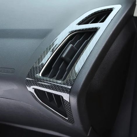 (Fibre de carbone, lot de 2) Paillettes décoratives pour grilles d'aération de climatisation en ABS. Convient aux Focus 3 et 4 (2012-2017). Accessoires intérieurs pour voiture. (1/4)