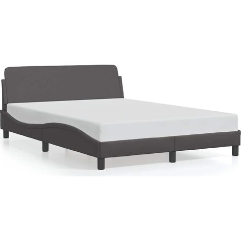 Maison Exclusive - Bettgestell "Dover" Grau 140x200 cm Kunstleder (1/5)