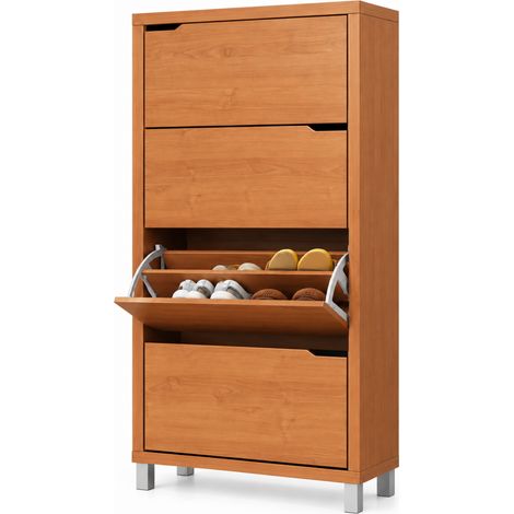 Zapatero 4 puertas kubox acabado teka, 79 cm(ancho) 155 cm(altura) 24 cm(fondo) (1/3)