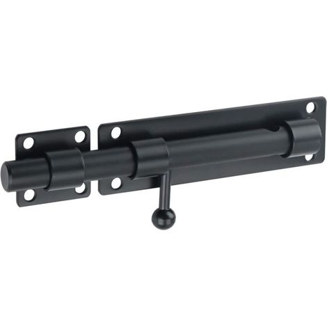CSPARKV 1  PCS  Verrous Loquet Porte Extérieur Loquet de Porte à Boulon Coulissant Verrou de Porte à Barillet Serrure avec Trou pour Cadenas, Finition Noir Mat en Acier Inox