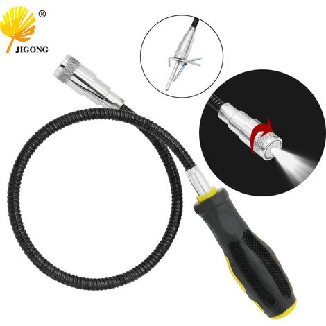 Tige de ramassage magnétique flexible avec lumière LED et forte attraction magnétique. (1/5)