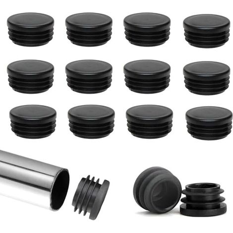 [NIEMALS VERWENDET] 40 Stück runde Flügelkappen, Stuhlbeinschutz, 22 mm, runde Kunststoffkappe, schwarze Rohrendkappe, gleitet Möbel, Stuhl, Kunststoffkappen, geeignet für Stühle, Sofas