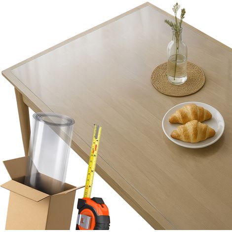 Tischfolie Transparent 2mm – PVC Tischschutz, Tischdecke Durchsichtig & Möbel Wasserdicht Matte – Tischfolie Matt (122cm) – Nach individueller Maßanfertigung