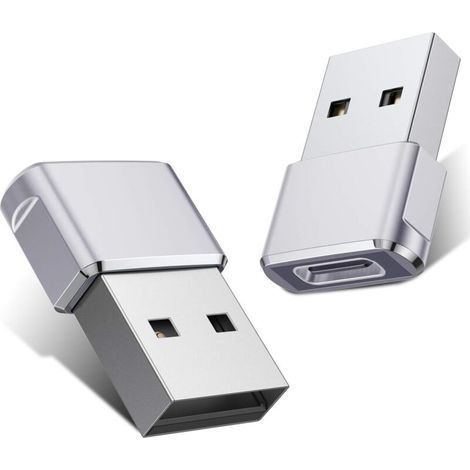 Paquete de 2 adaptadores USB, cable de carga tipo A compatible con iPhone Pro Max (1/4)