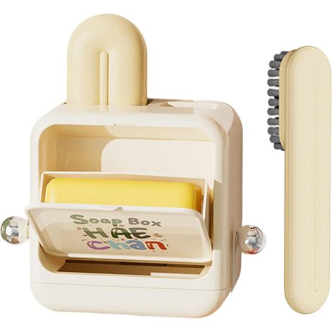 Brosse à récurer ergonomique grande capacité Porte-savon Outils de nettoyage ergonomiques pour la maison, la chambre, le salon, la cuisine, le plan de travail, l'évier, les vêtements, les tapis et l