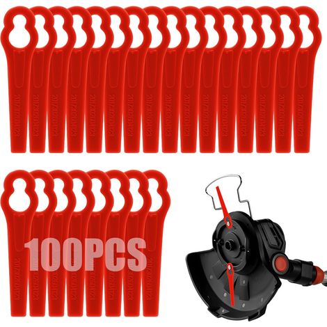 100 - Lame de débroussailleuse - Accessoire de jardin - Plastique ABS résistant pour coupe herbe et mauvaises herbes - Usage résidentiel - Rouge - 8,3 cm